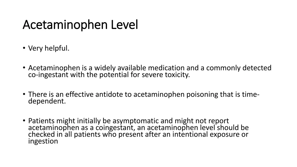 acetaminophen level acetaminophen level