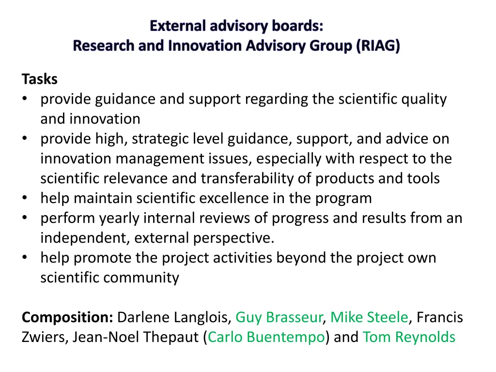 external advisory boards research and innovation