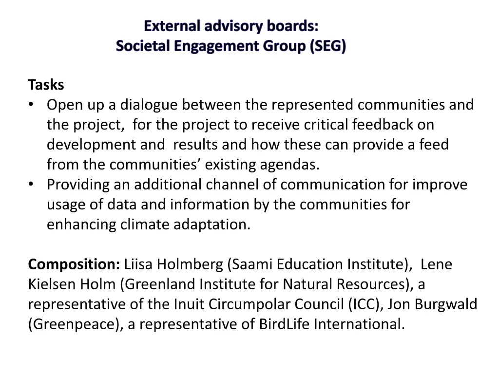 external advisory boards societal engagement