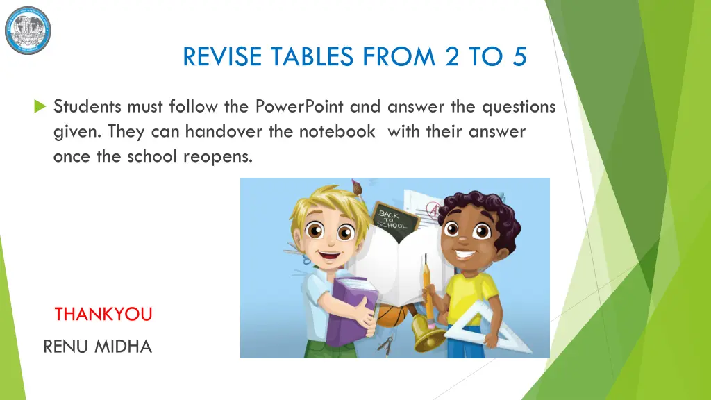 revise tables from 2 to 5