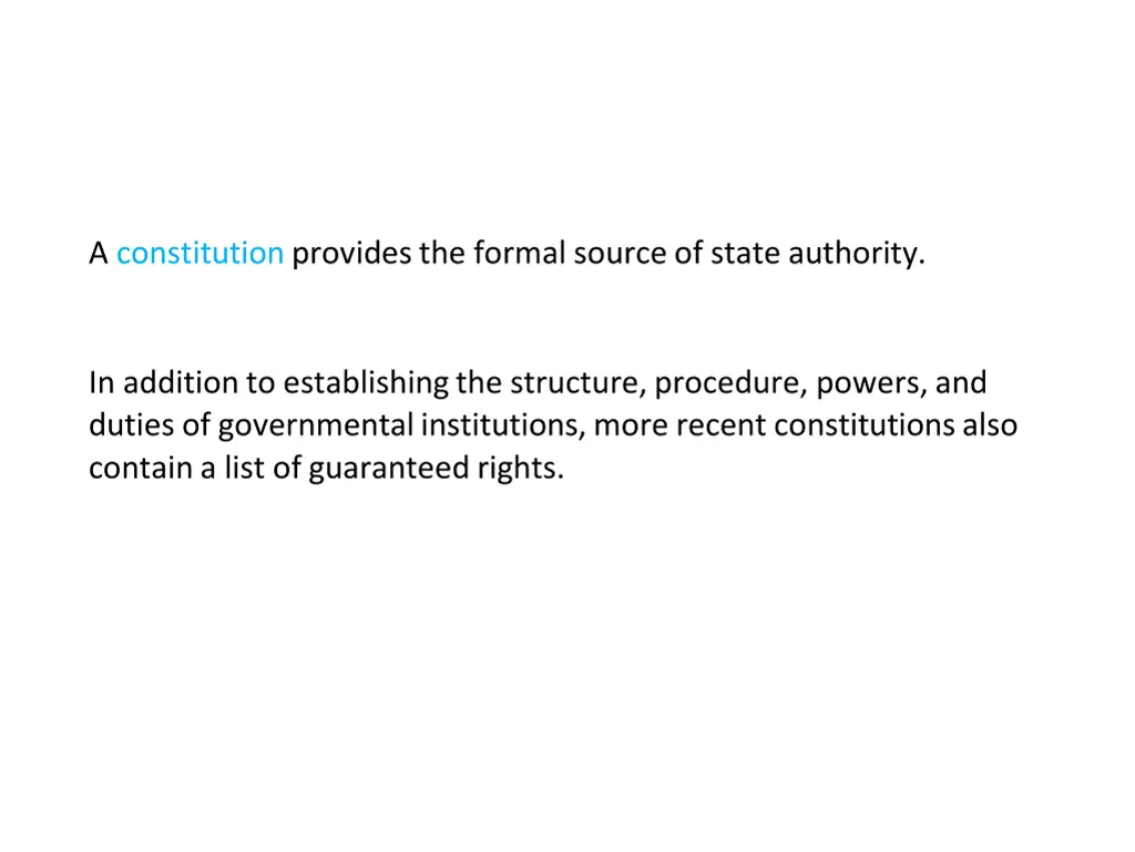 a constitution provides the formal source