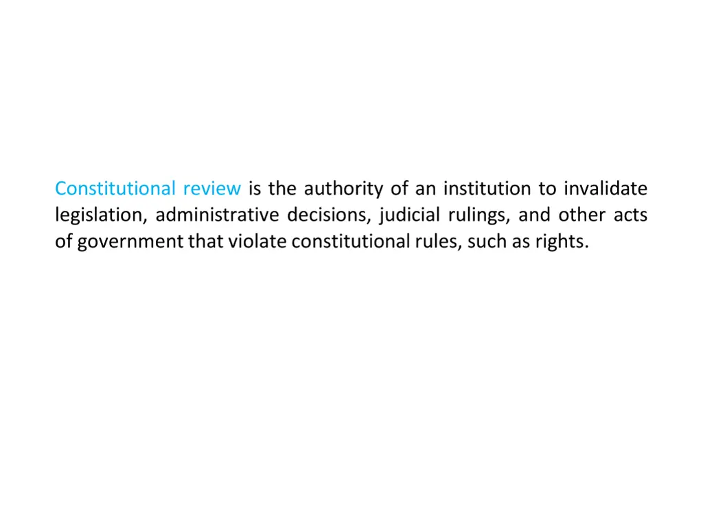 constitutional review is the authority