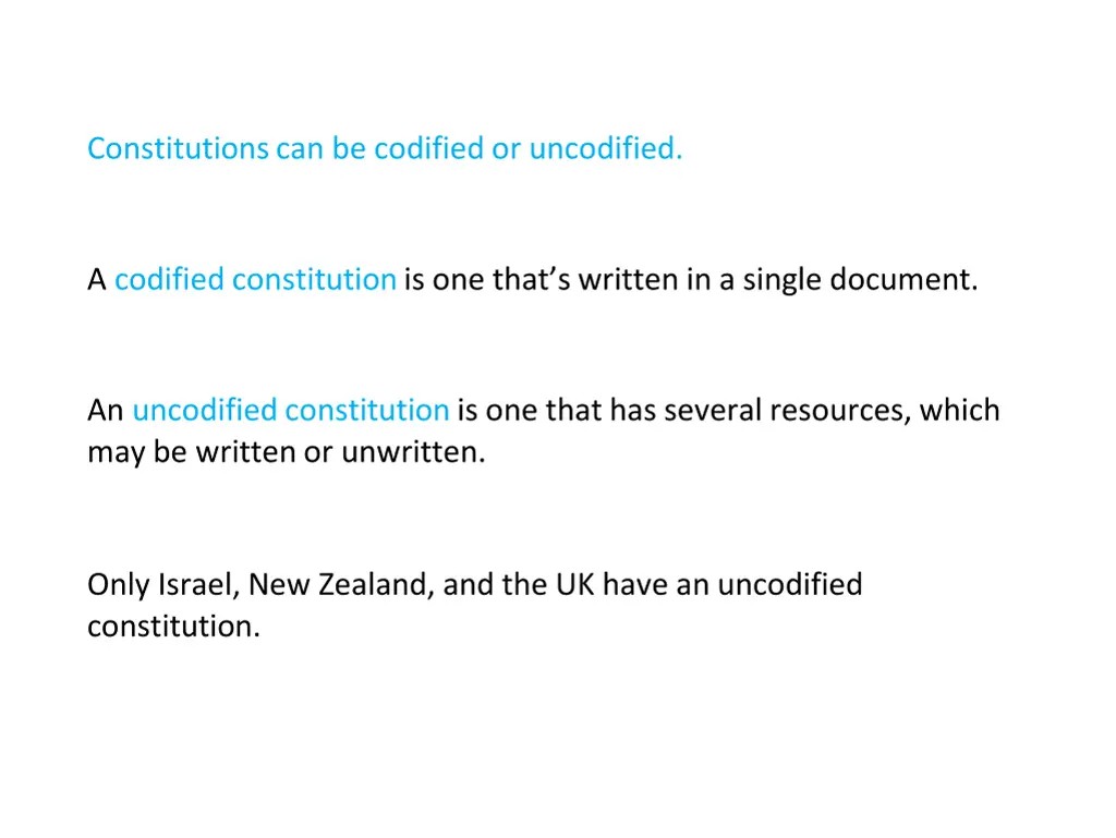 constitutions can be codified or uncodified