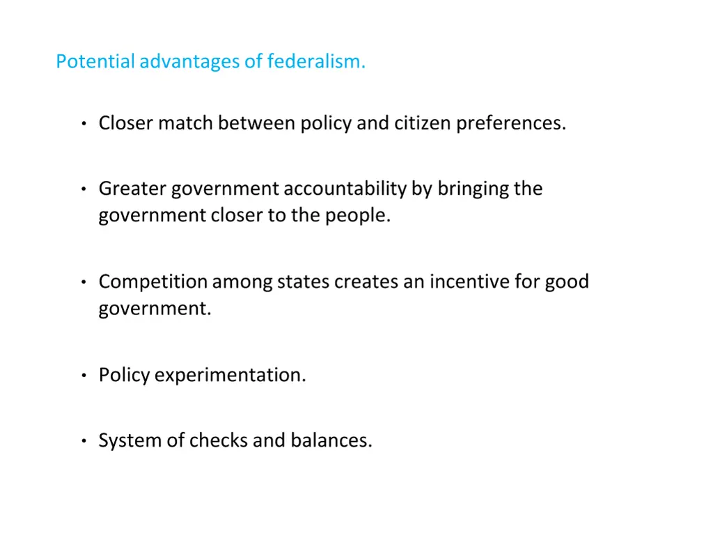 potential advantages of federalism