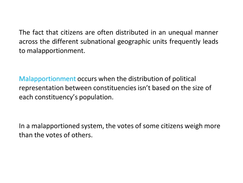 the fact that citizens are often distributed