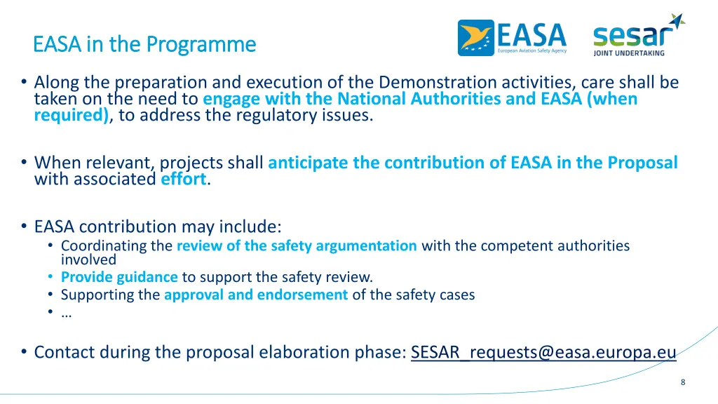 easa in the programme easa in the programme