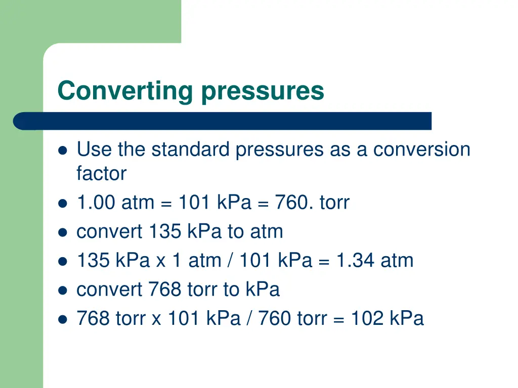 converting pressures