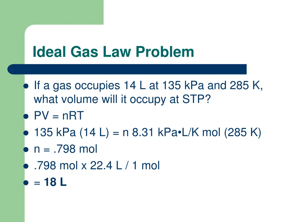 ideal gas law problem