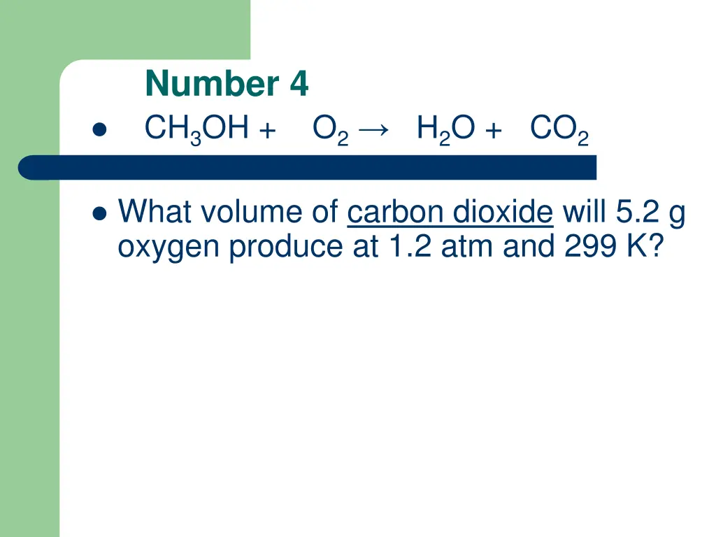 number 4 ch 3 oh o 2 h 2 o co 2