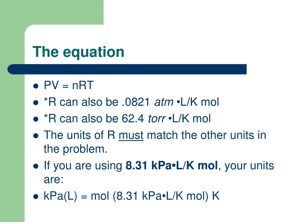 the equation