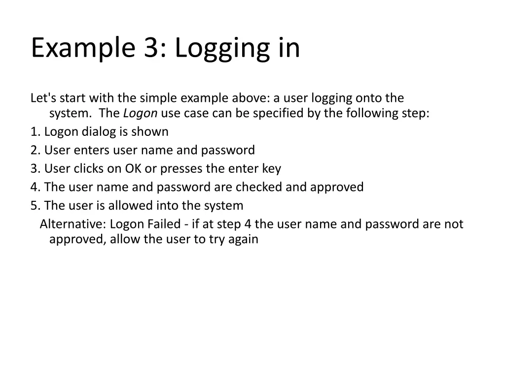 example 3 logging in