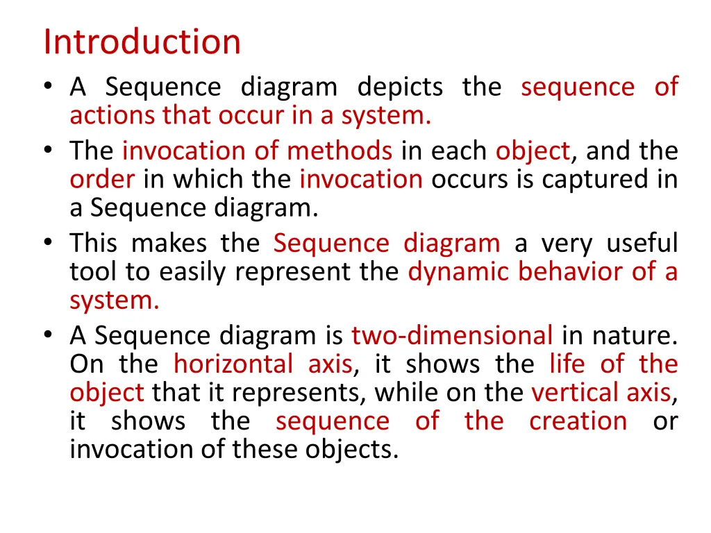 introduction a sequence diagram depicts