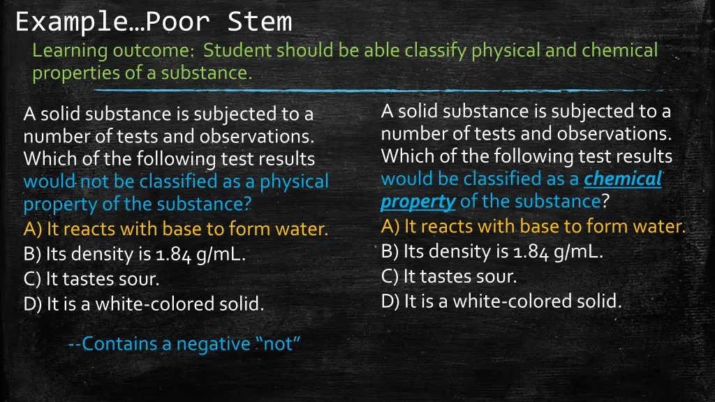 example poor stem learning outcome student should