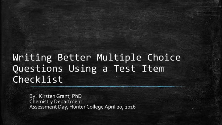 writing better multiple choice questions using