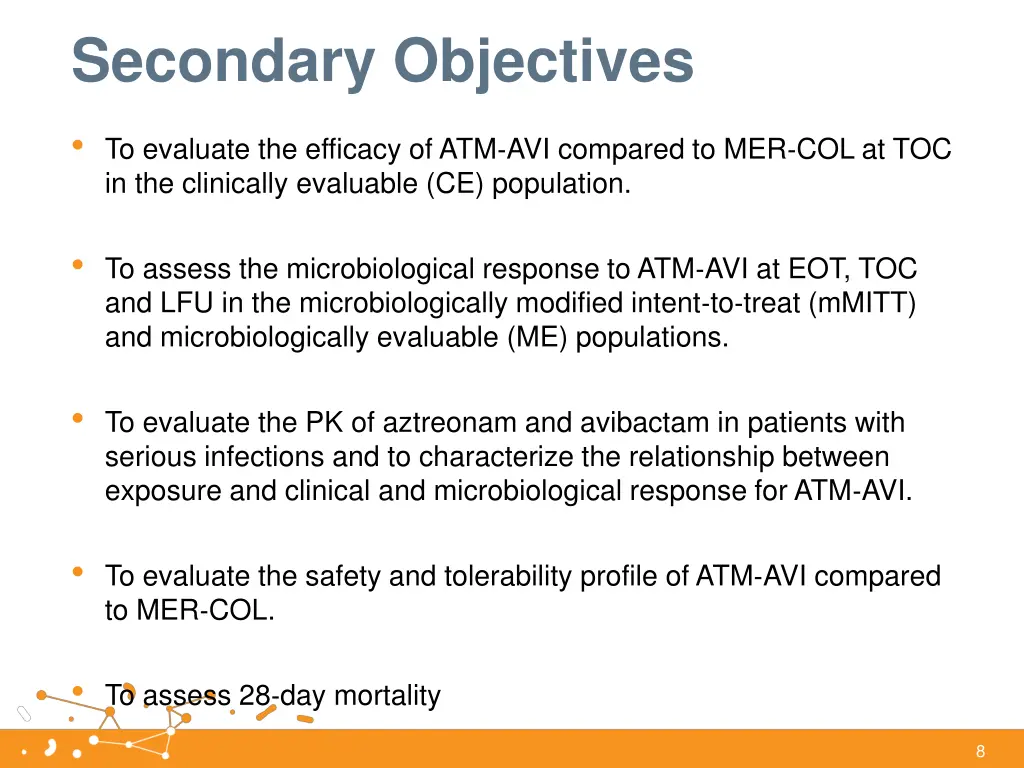 secondary objectives