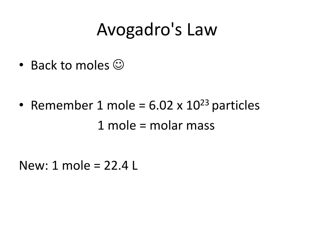 avogadro s law