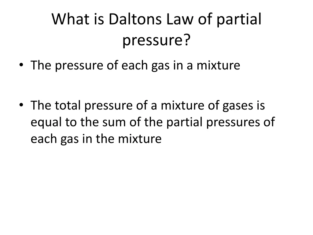 what is daltons law of partial pressure