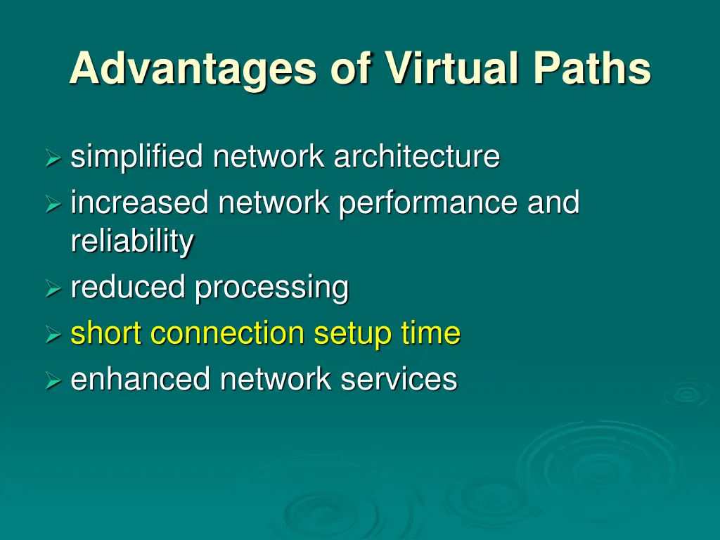 advantages of virtual paths