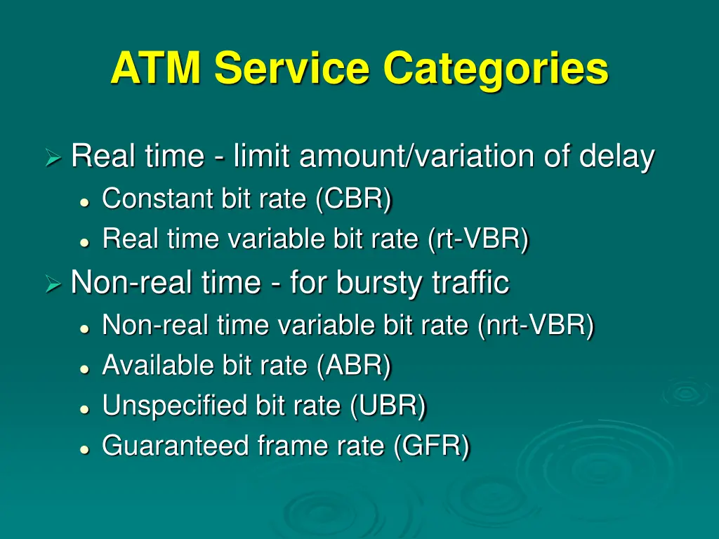 atm service categories