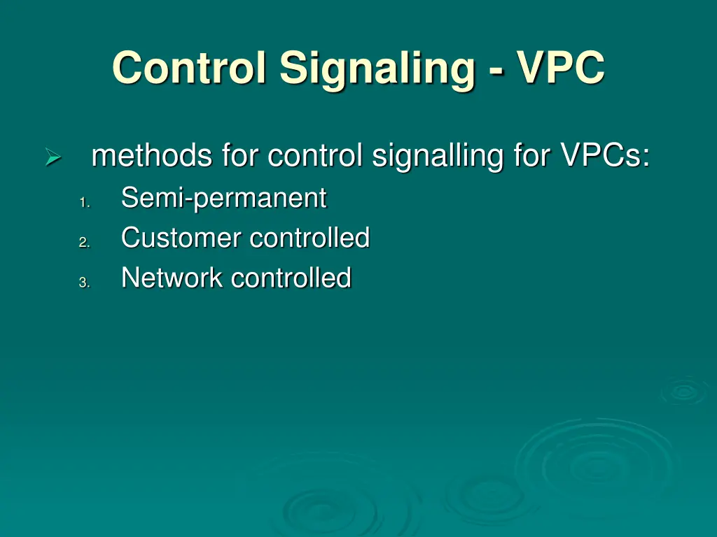 control signaling vpc