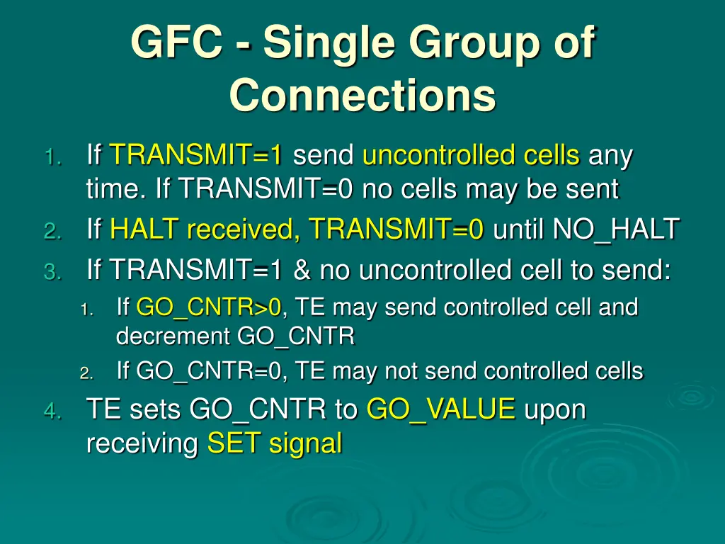 gfc single group of connections