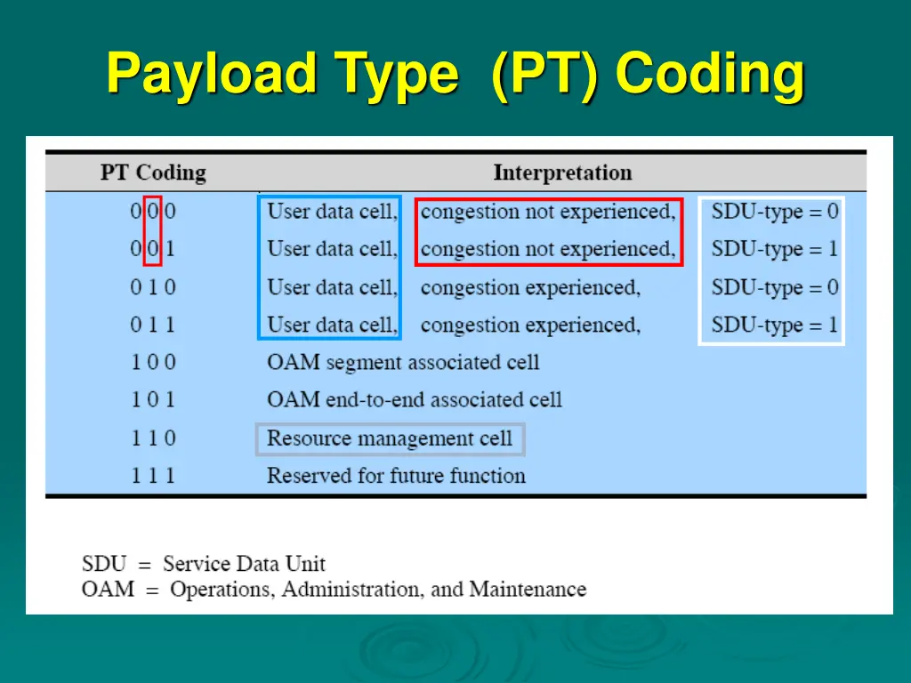 payload type pt coding