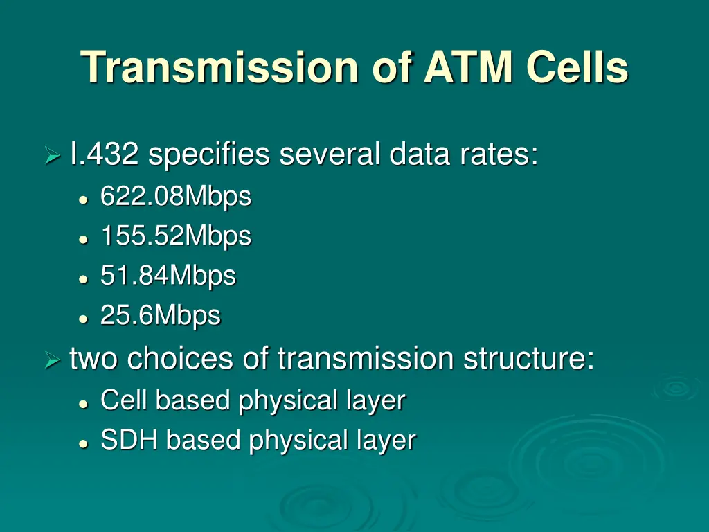 transmission of atm cells