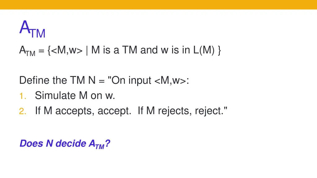 a tm a tm m w m is a tm and w is in l m 2