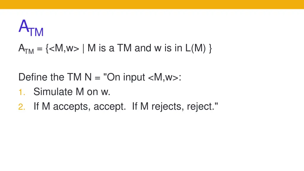 a tm a tm m w m is a tm and w is in l m