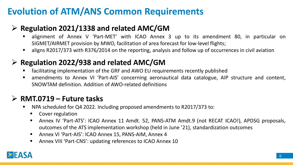 evolution of atm ans common requirements