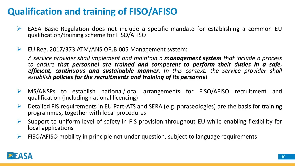 qualification and training of fiso afiso