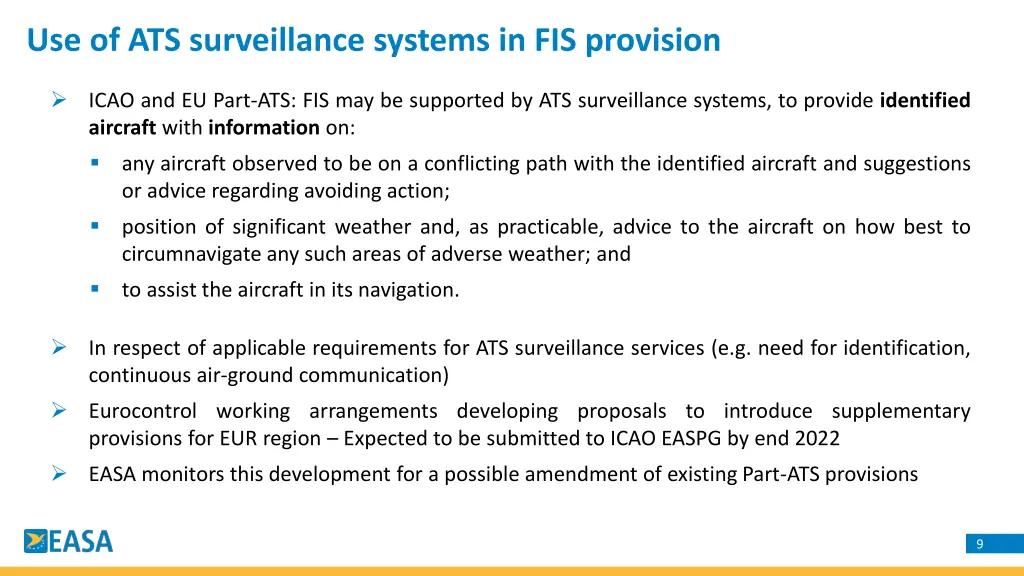 use of ats surveillance systems in fis provision