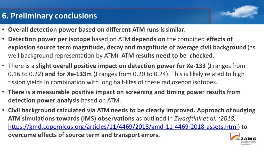 6 preliminary conclusions