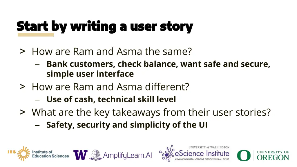 start by writing a user story start by writing 11