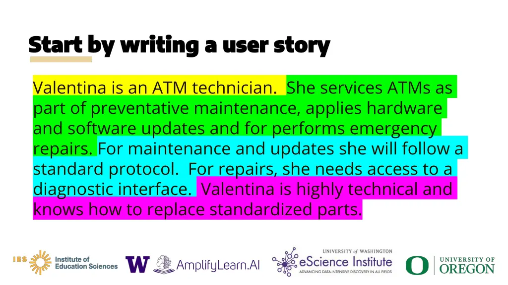 start by writing a user story start by writing 14