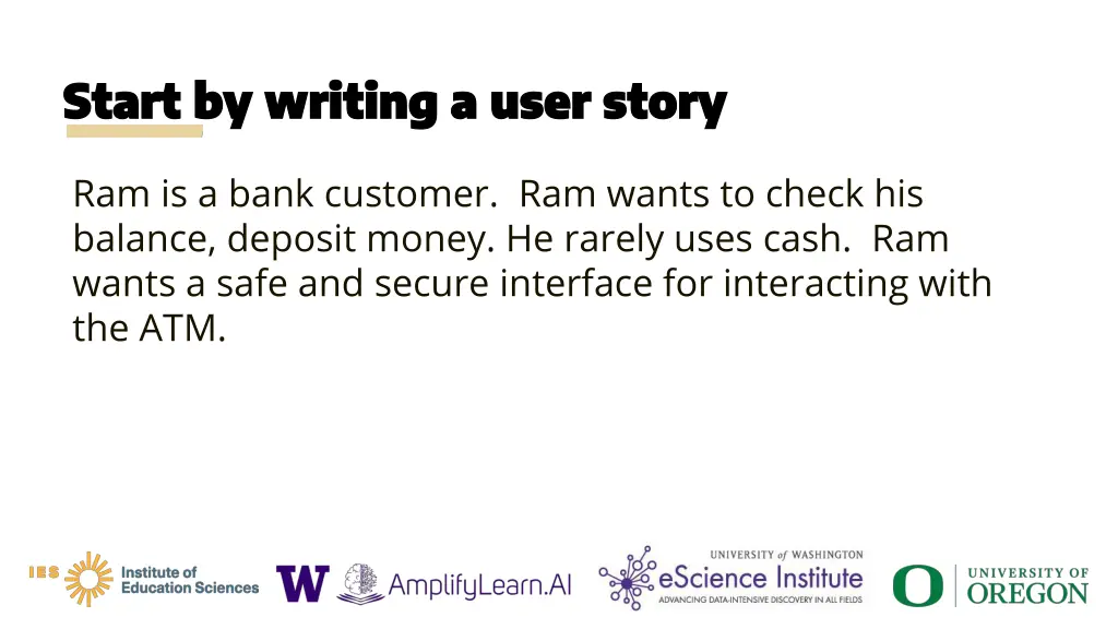 start by writing a user story start by writing 5