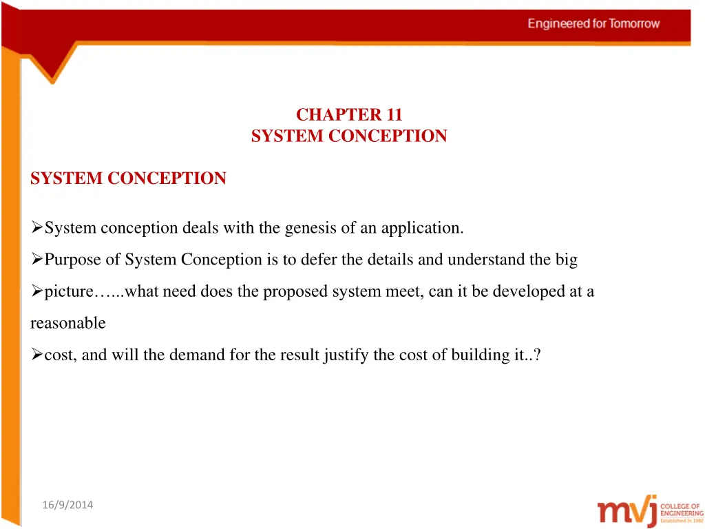 chapter 11 system conception