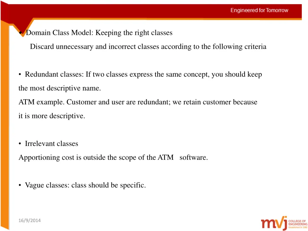 domain class model keeping the right classes