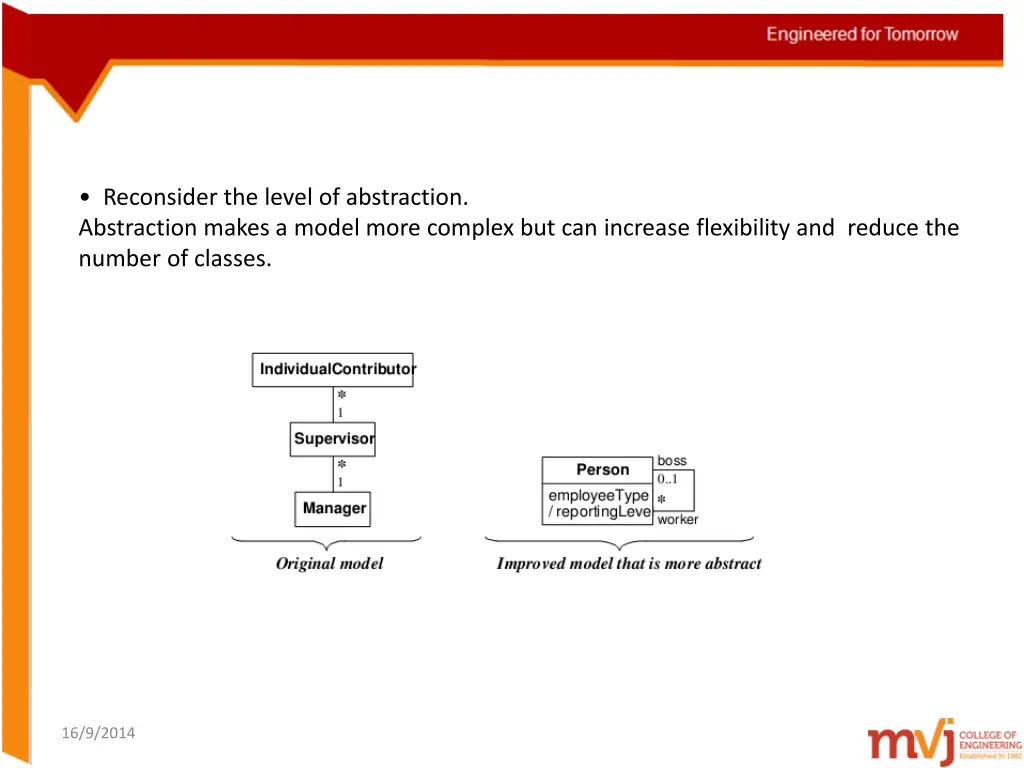 reconsider the level of abstraction abstraction