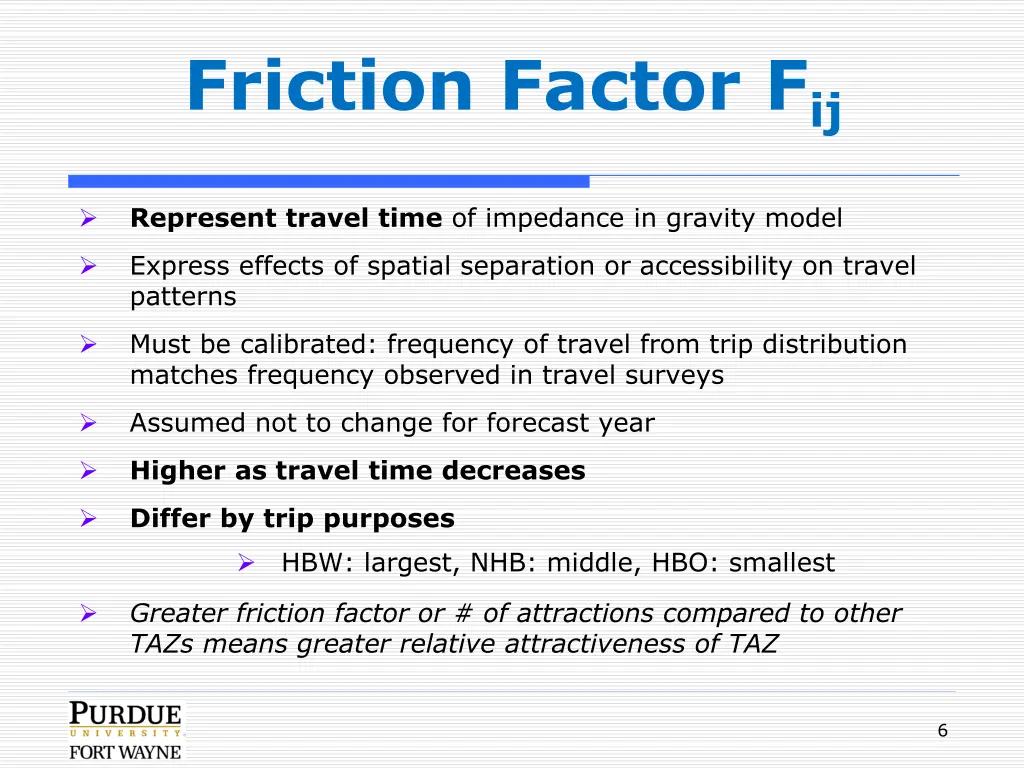 friction factor f ij