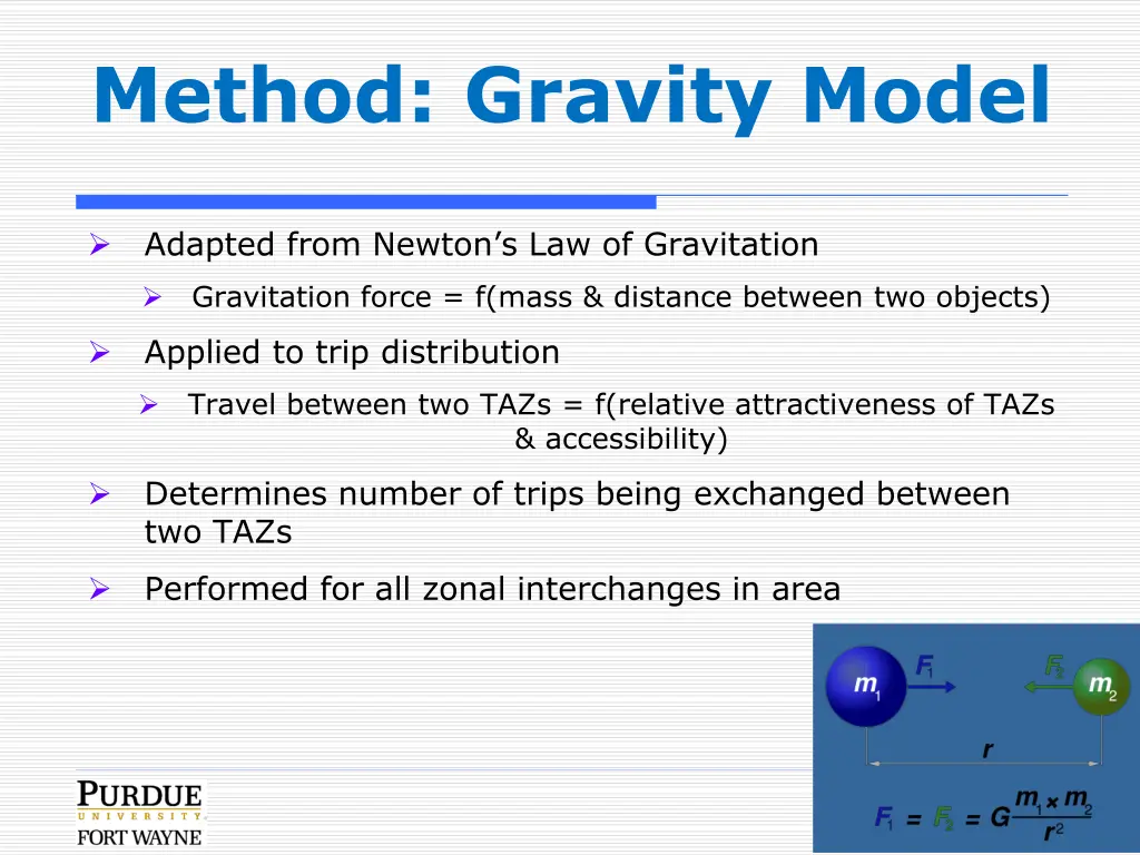 method gravity model