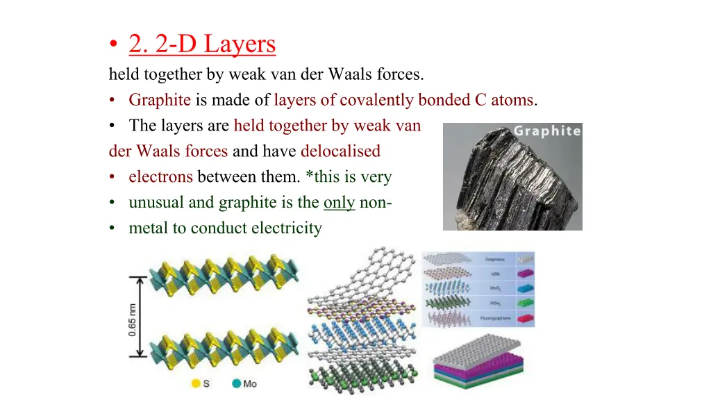 2 2 d layers held together by weak van der waals