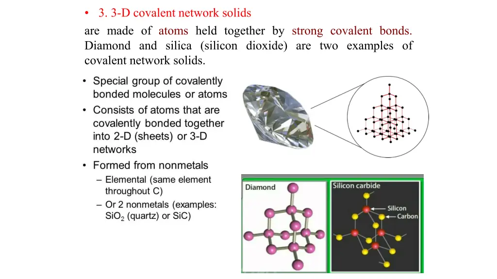 3 3 d covalent network solids are made of atoms