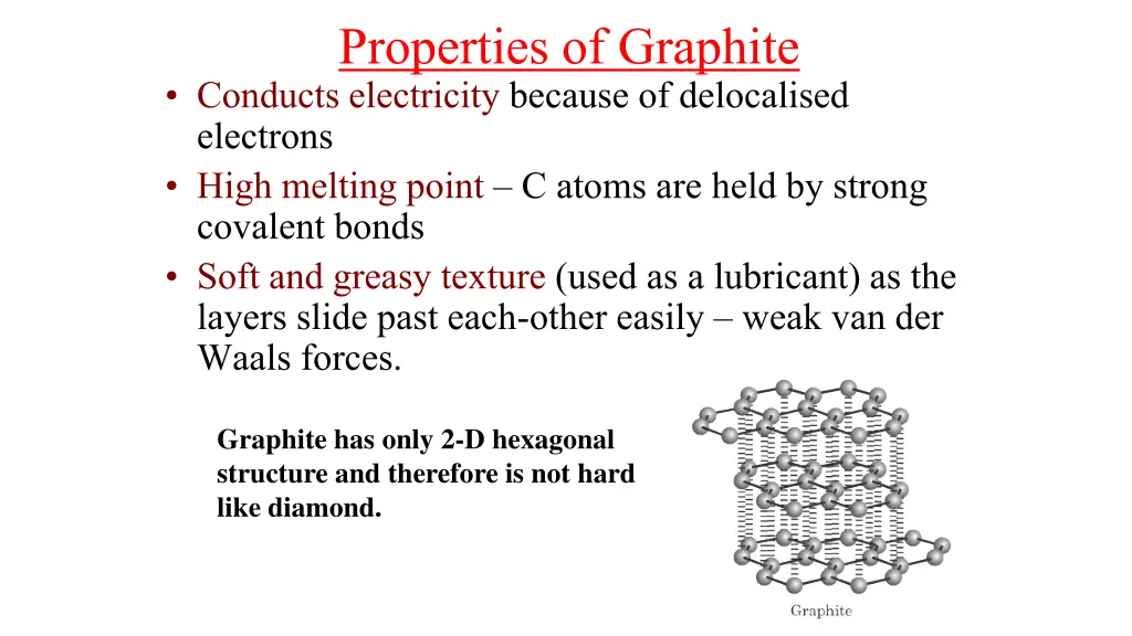 properties of graphite conducts electricity