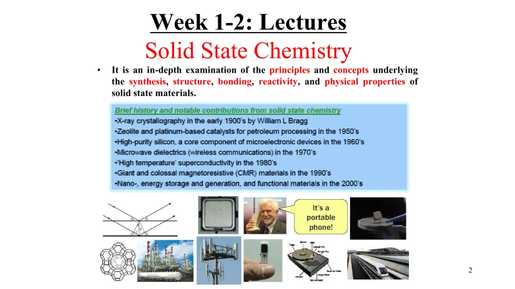 week 1 2 lectures solid state chemistry