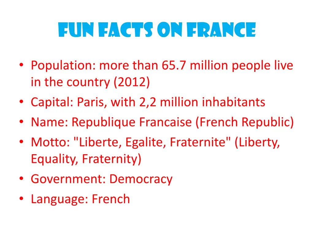 fun facts on france