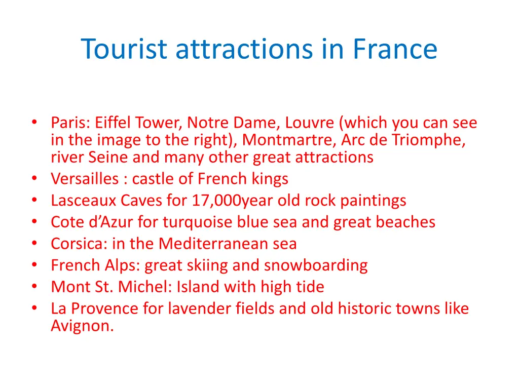 tourist attractions in france