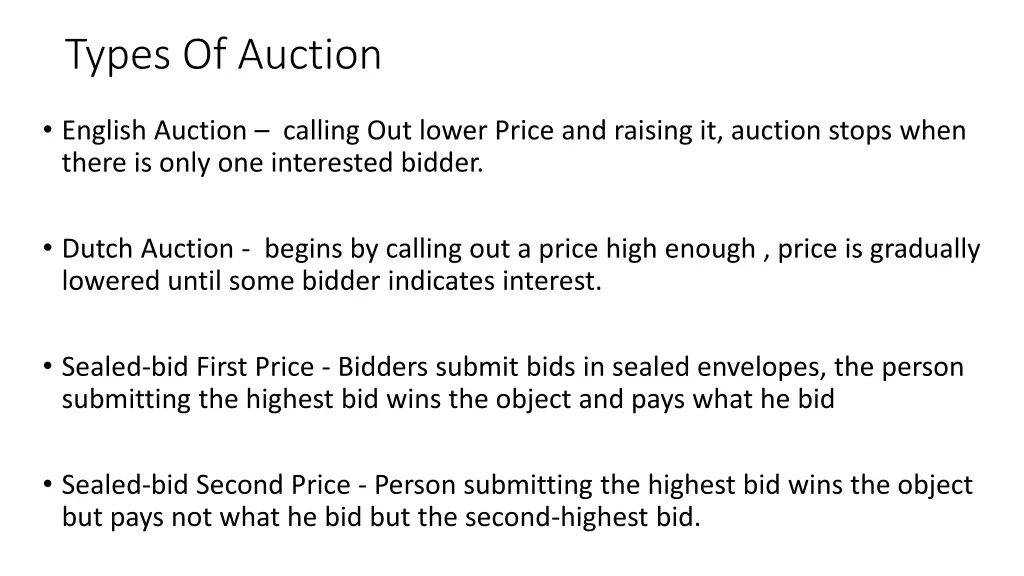 types of auction