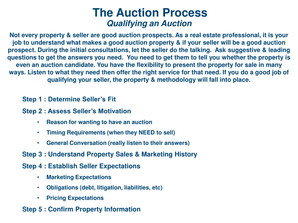 the auction process