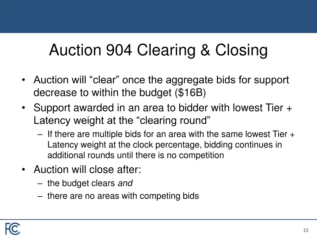 auction 904 clearing closing